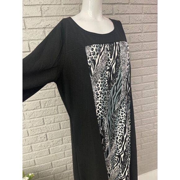 White Mark Long Sleeve Animal Print Dress Size 3X NWT - Picture 6 of 11